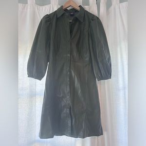 Gap vegan leather dress - dark green